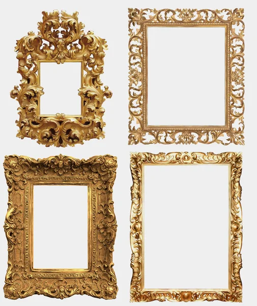 Isolated Antique Luxury Picture Frame — Stock Photo, Image