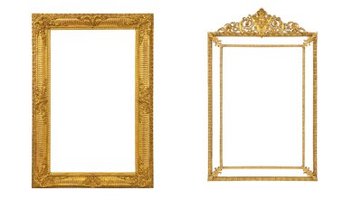 Antika izole edilmiş altın resim çerçevesi