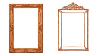 Antika izole edilmiş altın resim çerçevesi