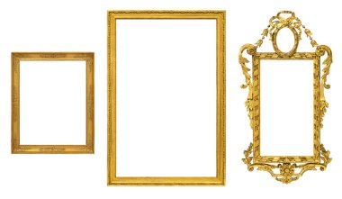 Antika izole edilmiş altın resim çerçevesi