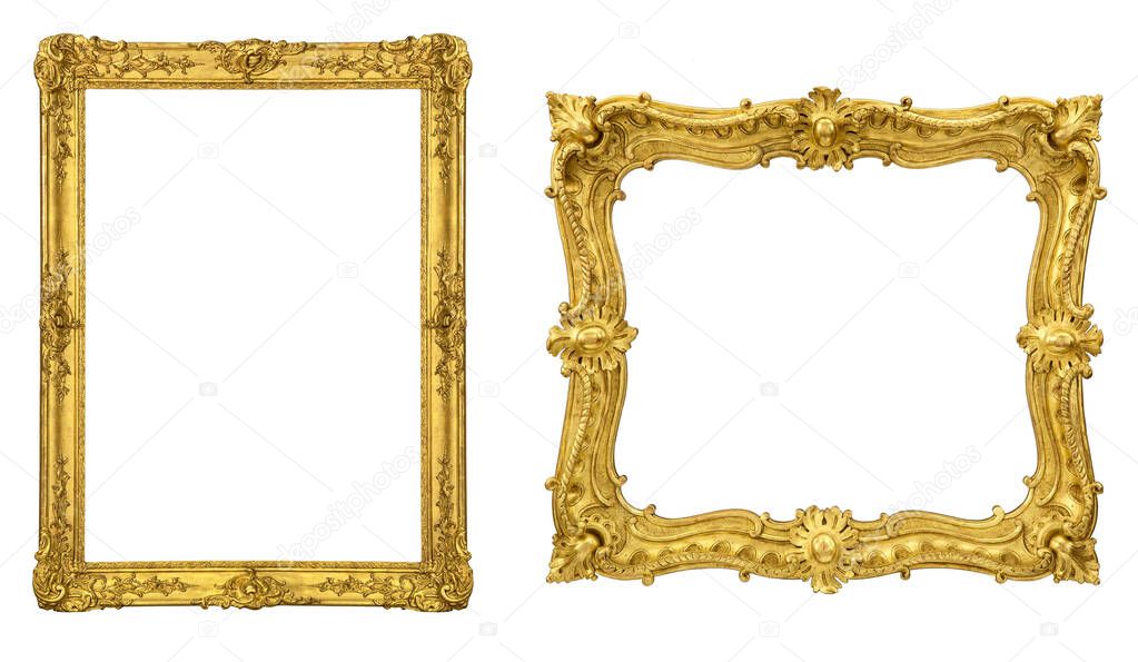 antique isolated golden picture frame