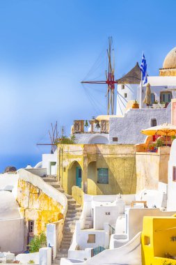 Popüler Seyahat Destinasyonları. Oia Köyü Pitoresk Şehir Manzarası