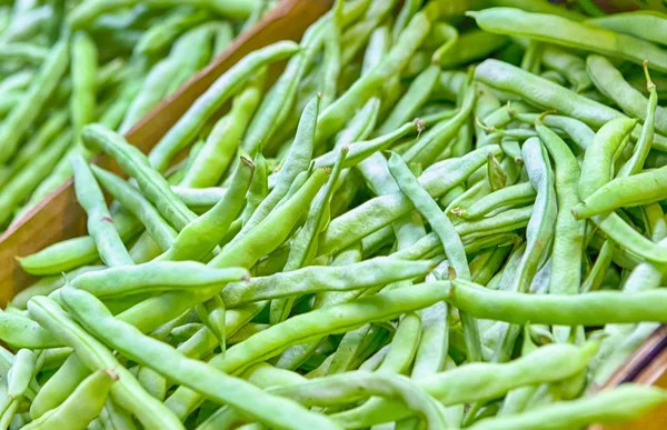 Lots of String Beans on Box Prepared for Sale