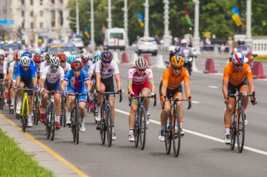Minsk,Beyaz Rusya-22 Haziran,2019. Bayanlar Peloton Yol Yarışı