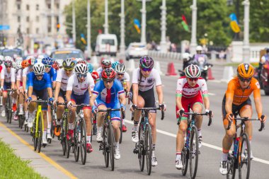 Minsk,Beyaz Rusya-22 Haziran,2019. Bayanlar Peloton Yol Yarışı
