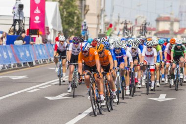 Minsk,Beyaz Rusya-22 Haziran,2019. Bayanlar Peloton Yol Yarışı