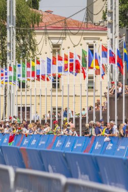 Minsk,Beyaz Rusya-22 Haziran,2019. Kadın Peloton için Seyirci
