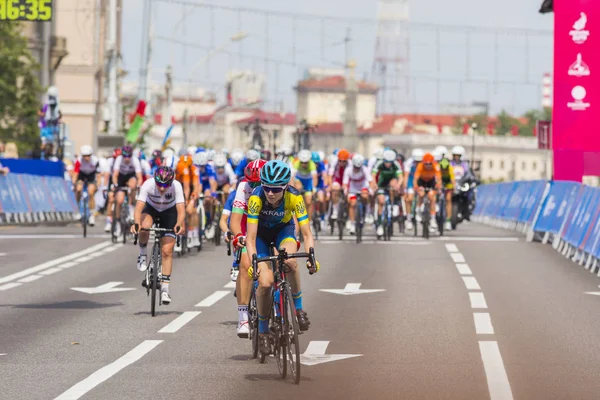 Minsk,Beyaz Rusya-22 Haziran,2019. Bayanlar Peloton Yol Yarışı