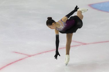 Kore 'den artistik patinajcı Ahran Jeon Genç Bayanlar Serbest Patinaj Programı' nı sahneledi 