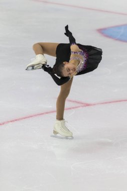 Kore 'den artistik patinajcı Ahran Jeon Genç Bayanlar Serbest Patinaj Programı' nı sahneledi 