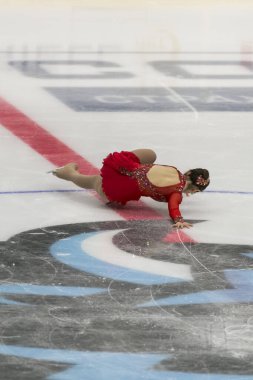 Kore 'den artistik patinajcı Hanul Kim Bayanlar Serbest Patinaj Programı' nı sahneledi