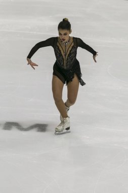 Rus Artistik Patinajcı Sofya Samodurova Bayanlar Serbest Paten Programını Gösteriyor