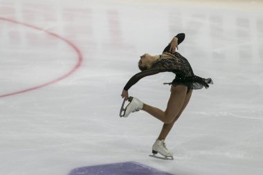 Rus Artistik Patinajcı Sofya Samodurova Bayanlar Serbest Paten Programını Gösteriyor