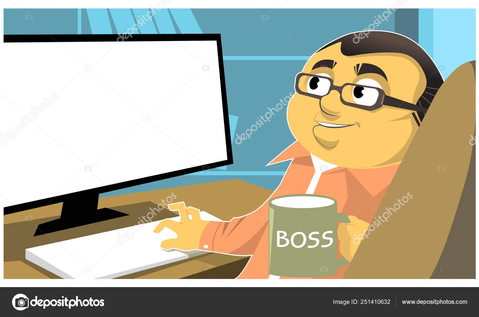 Cartoon Businessman In Suit Cartoon Businessman In Suit Sitting