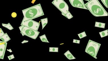 havada uçan karikatür para