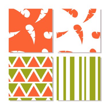 Sorunsuz soyut turuncu ve yeşil desenleri