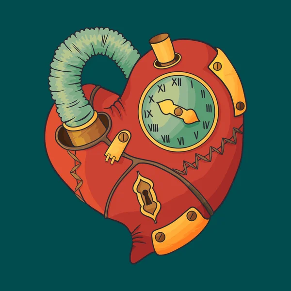 Heart in the style of steampunk — Stock Vector