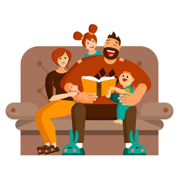 Mutlu bir aile boş zamanlarını evde birlikte geçirir. Babam küçük kızı ve küçük oğlu için hikaye okur