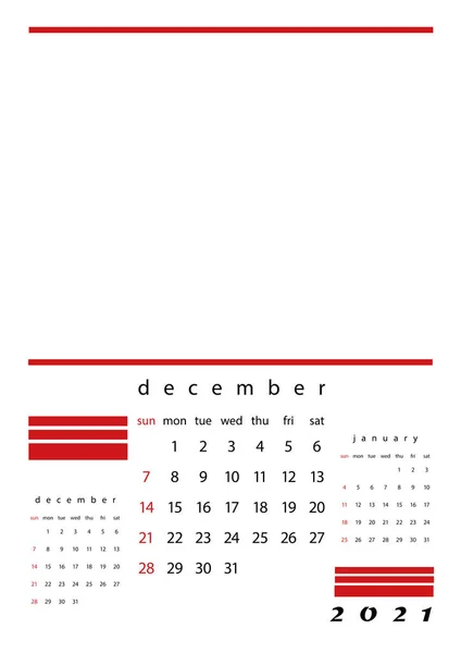 2021 Calendario Una Página Mes Doce Páginas Del Calendario Fondo —  Fotos de Stock