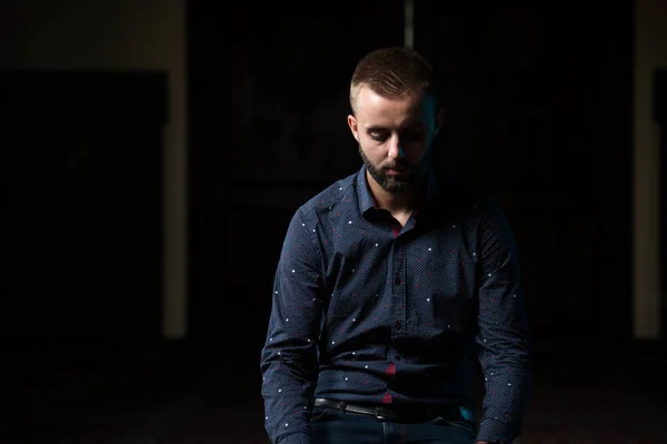 Young Muslim Man Making Traditional Prayer God Allah — Stock Photo, Image