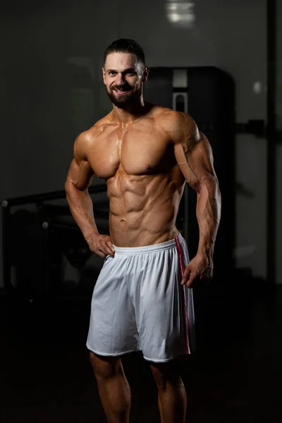 Portrait Young Physically Fit Man Showing His Well Trained Body — Stock Photo, Image