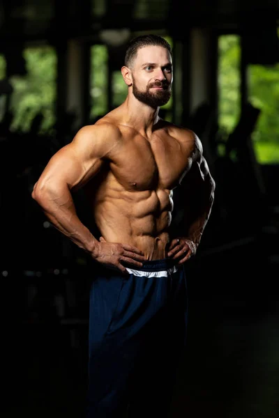 Portrait Young Physically Fit Man Showing His Well Trained Body — Stock Photo, Image