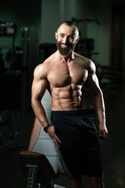 Portrait Handsome Personal Trainer Wearing Sportswear Fitness Center Gym Standing — Stock Photo, Image