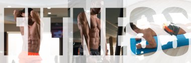Spor salonunda egzersiz motivasyon işareti yakışıklı kaslı Fitness vücut geliştirmeci