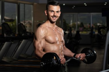 adam pazı ile Halter egzersiz jimnastik salonu