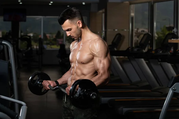 Činka biceps cvičení — Stock fotografie