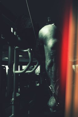 triceps için ağır egzersiz yaparak vücut geliştirmeci