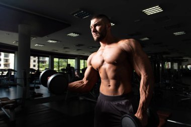 pazı dumbbells ile egzersiz vücut geliştirmeci