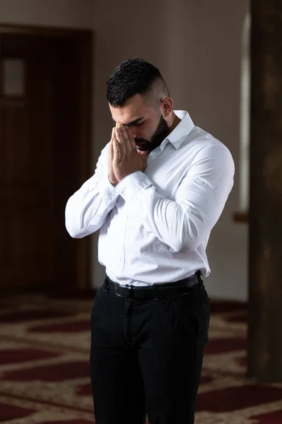 Businessman Muslim Praying in Mosque — Stock Photo, Image