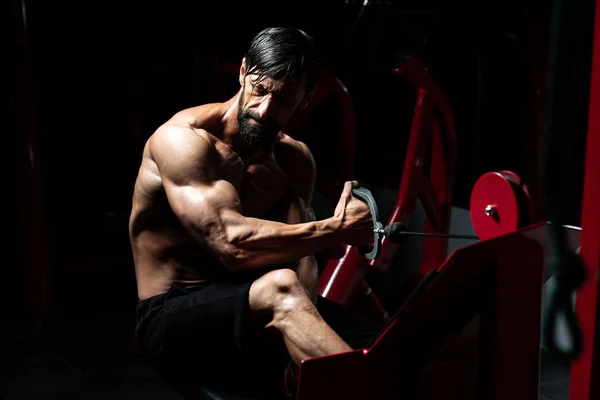 背中の重い重量運動を行う筋肉の男 — ストック写真