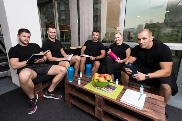Resting Group People Sport Fitness Gym — Stock Photo, Image