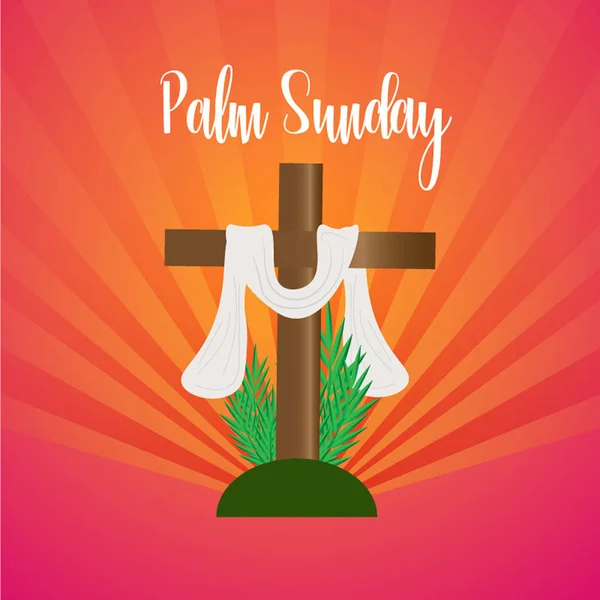 Palmzondag Heilige Week Vector achtergrond afdrukken — Stockvector