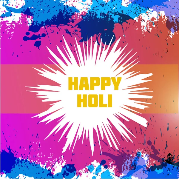 Print Holi festival colour splash background greetings — Stock Vector