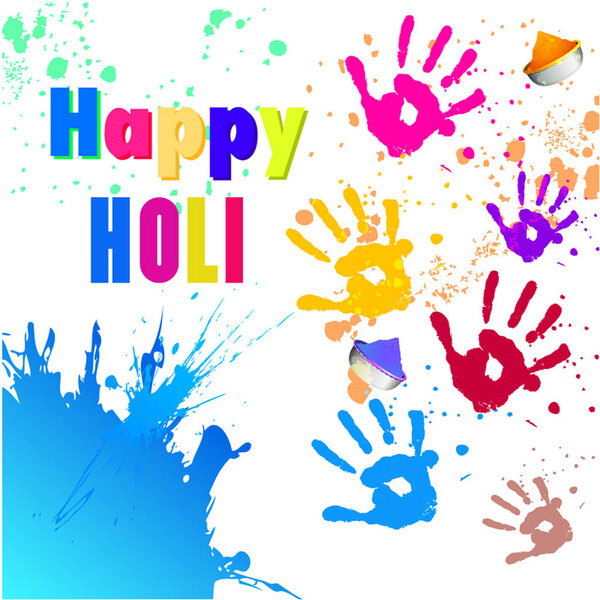 Print Happy Holi Colourful background