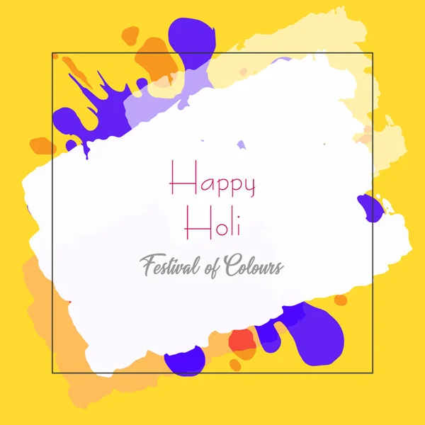 Print Happy Holi festival of colour background — Stock Vector