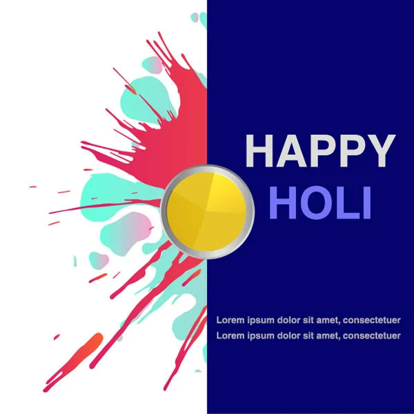 Print Happy Holi Festival Banner — Stock Vector