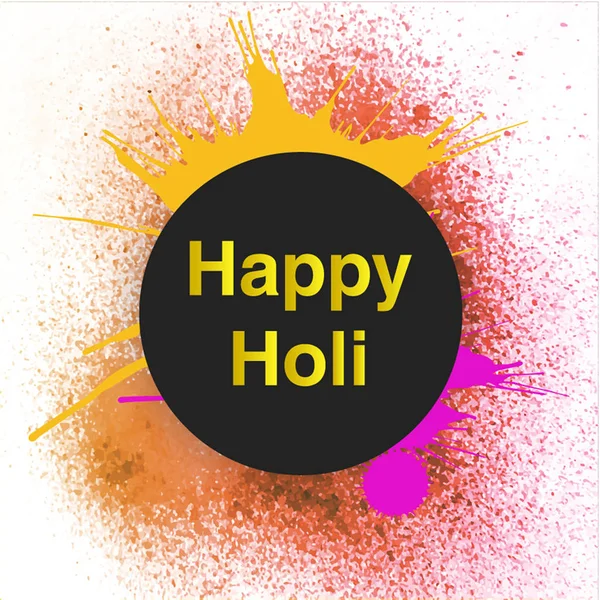 Print Happy Holi Colorful Background — Stock Vector