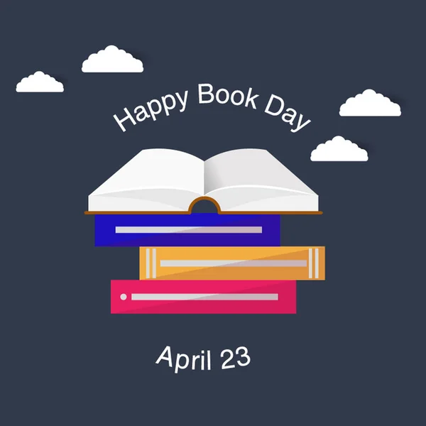 Drucken Happy Book Day Gruß Hintergrund — Stockvektor