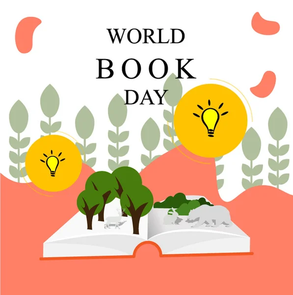 Друкувати фонові світ книга святкування дня — стоковий вектор