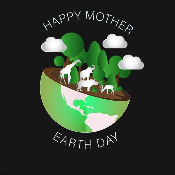 Print Mother Earth Day Vector Background — Stock Vector