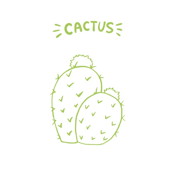 Cactus Mexicanos Estilo Doodle Elemento Arte Línea — Vector de stock