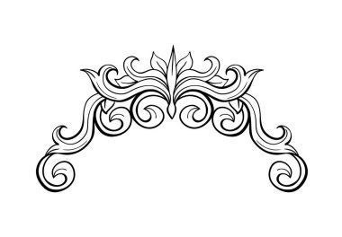 Black decorative element in Italian flourish baroque style clipart