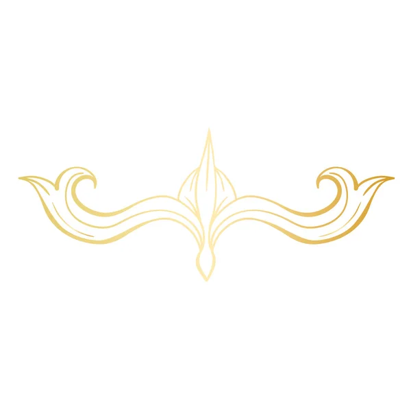 Золотой Декоративный Элемент Итальянском Стиле Барокко — стоковый вектор