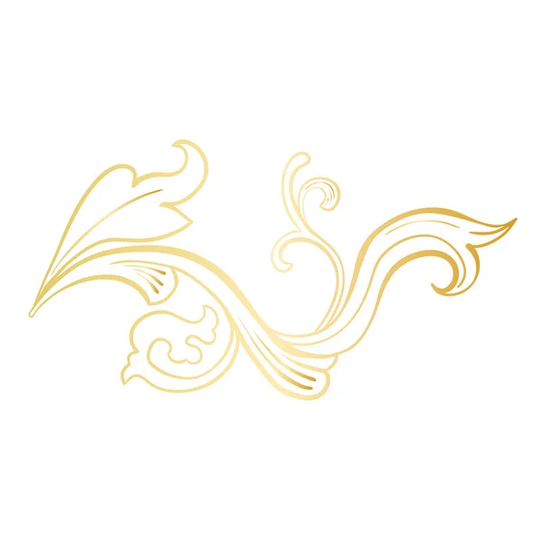 Golden Decorative Element Italian Flourish Baroque Style — Stock Vector