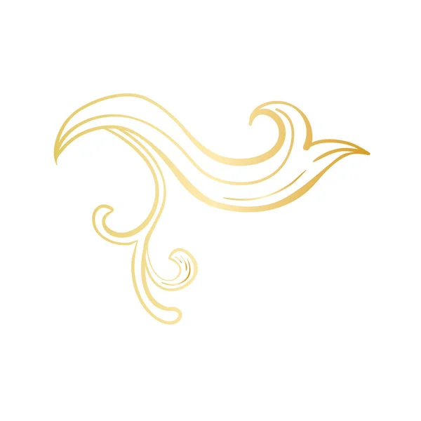 Gouden Decoratief Element Barokke Stijl Van Italiaanse Bloeien — Stockvector