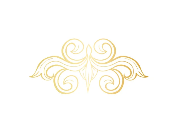 Golden Decorative Element Italian Flourish Baroque Style — Stock Vector